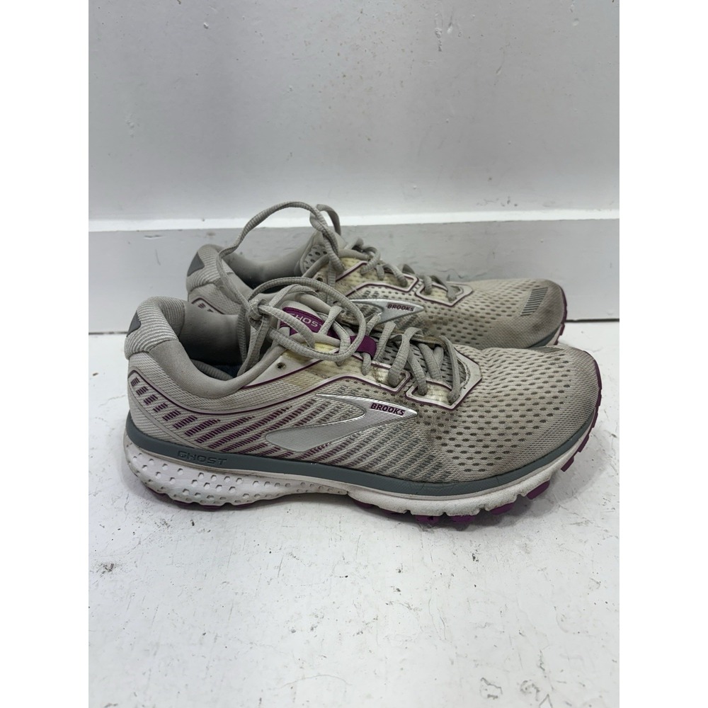 Brooks Ghost 12 Wmn 9B Gray Purple Running Walking Shoes Sneakers 1203051 186 EC